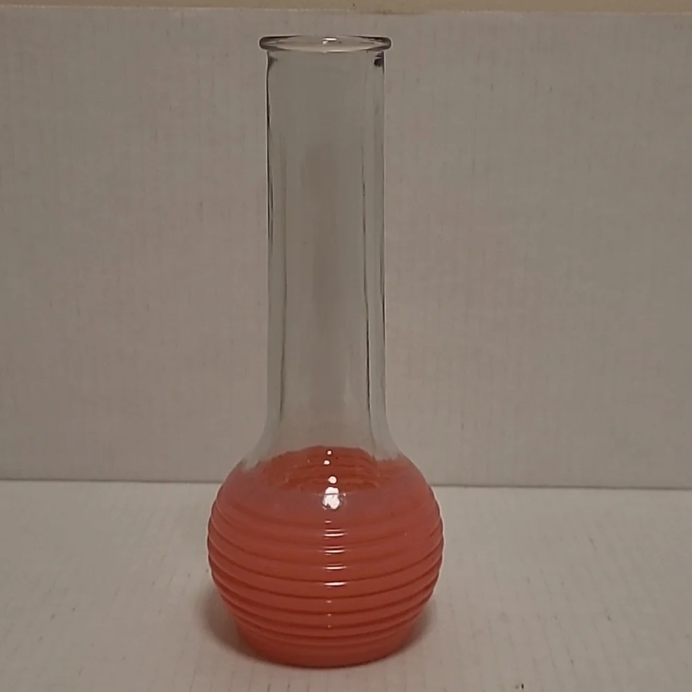 Vintage Clear and Pink Vase